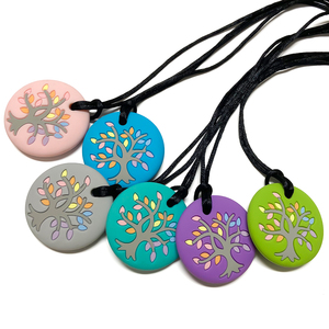 Collar Mordedor Sensorial de Silicona de Grado Alimenticio para Bebés, Cadena de Cuerda, Sin BPA, Forma de Árbol de la Vida, Color Personalizado, Venta al por Mayor de Fábrica - Product Image 5