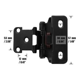 Cerniera per Mobili da Camera da Letto in Lamiera d'Acciaio da 1,5 mm, Cerniera per Armadietto con Sovrapposizione da 1/2 Pollice, Chiusura Silenziosa per Mobili da Cucina - Product Image 1