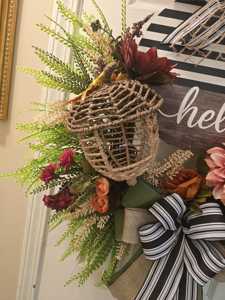 Boho Chic Autumn Wreath Vietnam Handmade <b>Rustic</b> Front <b>Door</b> Decoration with Acorn and Mushroom Manufacturer - Product Image 3