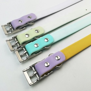 2023 Bicolor PVC Hunde halsband Luxus Neues Design Wasserdichter und langlebiger Haustier hals riemen Personal isierte direkte Werks versorgung - Product Image 6