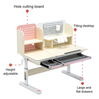 Ensemble de bureau et de chaise d'apprentissage pour enfants réglable en hauteur pour l'école, table d'étude ergonomique en métal pour enfants, adolescents, filles