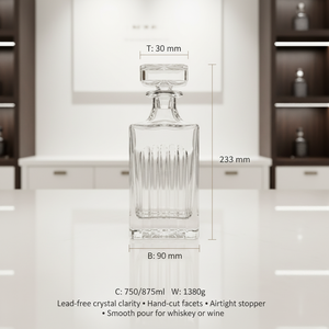 Carafe à whisky personnalisée avec logo, portable, durable, moderne, en verre givré transparent, fabriquée à la machine, cadeaux décoratifs, spiritueux raffinés, 857 ml - Product Image 2