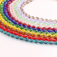 Manik-manik kaca bentuk tetesan air untuk membuat perhiasan manik-manik tetesan kristal untuk dekorasi wanita kalung liontin DIY