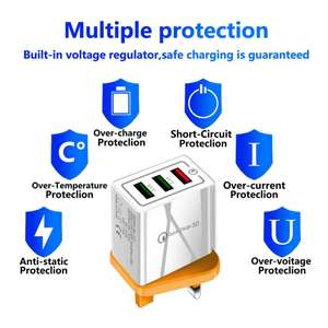 OEM ODM US EU UK Wall Travel QC 3,0 Adaptador 3 USB 18W Puertos Cargador Enchufe Cargador <span class=keywords><strong>de</strong></span> carga rápida para <span class=keywords><strong>iPhone</strong></span> para Samsung - Product Image 5