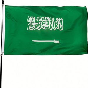 Bandera Nacional de Arabia Saudita de Poliéster de 3x5 Pies para Eventos en Interiores y Exteriores, Venta al Por Mayor - Product Image 1