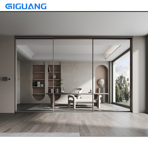 Qguang nfrc ประตูสไลด์กระจกอลูมิเนียมบางเฉียบกลางแจ้งสำหรับโรงแรม AS2047ลานประตูบานเลื่อนแบบพาโนรามาเคลือบสองชั้น - Product Image 1