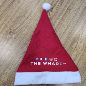 Chapeau de Père Noël <span class=keywords><strong>Pas</strong></span> <span class=keywords><strong>Cher</strong></span> Transfert Thermique Logo Personnalisé Chapeau Non Tissé Dégradable Chapeaux de Noël Écologiques - Product Image 2