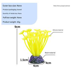 Fabricante Vendas Diretas Colorido Três-Pronged Anêmona Silicone Aquarium Decor Simulado Ornamentos Coral para Fish Tank - Product Image 4