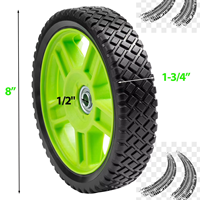 Kit de roues de tondeuse à gazon L&P 8 X 1.75 pour tondeuse à pousser, roue motrice universelle avec roulement à billes, pièces de rechange