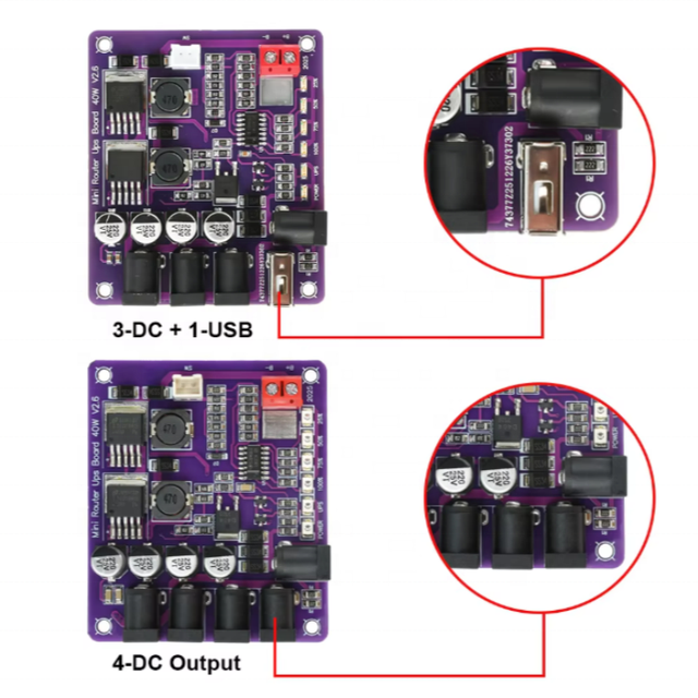 5V 9V 12V Mini Router UPS Uninterruptible Power Supply Board 40W 11.1V 12.6V Battery Charging Board Buck Converter Power Module