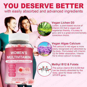 Ldj מותאם אישית נשים multitamin gummies ויטמינים c d3 <span class=keywords><strong>b</strong></span> מורכב סידן ברזל אבץ inositol תוספי בריאות החיסון - Product Image 3