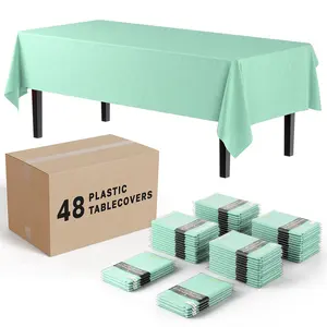 Toalha de mesa retangular descartável para festas, toalha de mesa de plástico reutilizável, ideal para supermercados, 54x108
