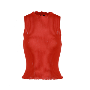 Niedrigster Preis Sommer mode mit Rundhals ausschnitt Flache Strickkleid ung Damen Slim-Fit Sexy Knitwear Tank Top - Product Image 2