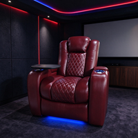 Fauteuil inclinable électrique ergonomique moderne avec fonction massage et porte-gobelets pour salon