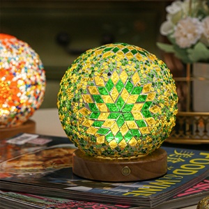 Lámparas de Noche Creativas Estilo Boho para Sala de Estar, Dormitorio, Lámpara de Mesa de Vidrio para Restaurante, Lámpara de Escritorio LED - Product Image 5
