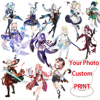 Figurine Anime Personnalisée sur Socle en Acrylique Transparent, Breloque de Dessin Animé, Design de Jeu, Décoration de Bureau Personnalisée, Modèle, Porte-clés, Cadeau