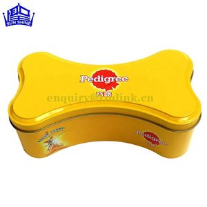 Cão osso forma lata caixa pet food brinquedo metal lata armazenamento recipiente - Product Image 2