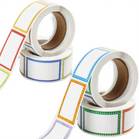 Étiquettes autocollantes personnalisables imperméables pour bureau, en papier couché durable, découpées, imprimées en couleur, pour noms et prix