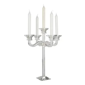 Europeo 5 bracci di cristallo supporto di candela candelabri per tavola di nozze decorazione della Casa del regalo