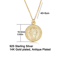 Collares de Plata de Ley 925 con Moneda Redonda Retro de la Confederación Helvética de Suiza de 1988