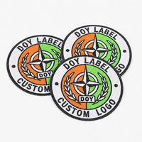 Badges et écussons tissés personnalisés avec logo de club, nouvelle conception, en gros, pour vêtements