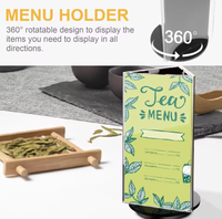Support de signalisation publicitaire rotatif à 3 faces en acrylique, présentoir de menu écologique pour restaurants, utilisation sur table de bureau, personnalisable