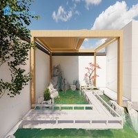 Pergola Bioclimatique Motorisée Moderne en Aluminium Écologique et Étanche avec Lames Orientables et Verre Trempé pour Patio et Véranda - Sweet Home