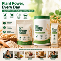 Poudre de protéines d'avoine végétalienne pour adultes, marque privée, protéines végétales, emballage personnalisé OEM, sachet, pot, boîte, propriétaire de marque, vendeur e-commerce