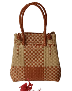 Vente en gros SCB-0043M Sembagi sac tissé unique fait à la main pour femmes de qualité supérieure en plastique recyclé coloré écologique taille M - Product Image 5