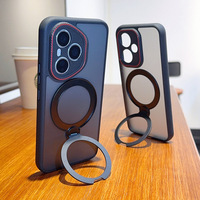Étui de protection antichoc en PC mat avec anneau magnétique réglable à 360°, support pliable en silicone pour Honor Magic 7RSR 400 Pro