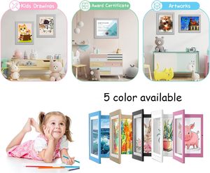 Kids Artwork Picture <b>Frame</b> Changeable Iron MDF Wood Shatter Resistant Glass Customized Size Multi-Color Options Customizable - Product Image 2