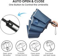 Parapluie de golf automatique de luxe à double auvent Protection super UV pliable et coupe-vent