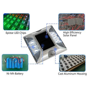 Водонепроницаемый светодиодный солнечный светильник для подъездных путей IP68, алюминиевый дорожный светоотражатель, сигнальный столбик, дорожный маркер «кошачий глаз» - Product Image 2