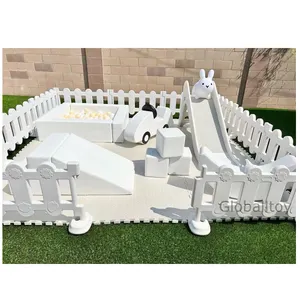 White mini set soft play with ball pit and slide