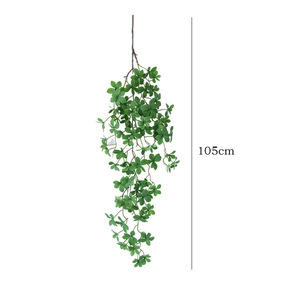 Guirlandes artificielles suspendues en forme de clochettes, 105 cm, vertes et orange, fleurs en soie et plastique pour décoration murale intérieure. - Product Image 5