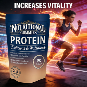 Complément alimentaire OEM Amaz Adult Protein Gummy avec vitamine C, zinc et biotine, peptides de collagène hydrolysés, 60 gommes, quantité pour 60 jours - Product Image 2