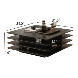 Materiale resistente PB robusto e resistente nero classico forma quadrata bordi e angoli lisci per soggiorno - Product Image 4