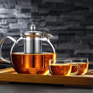 <span class=keywords><strong>Set</strong></span> Teiera in Vetro Resistente al Calore con Filtro in Acciaio Inox, Elegante Tazza per Tè Sfuso, Teiera a Forma di Sfera per Gongfu Tea - Product Image 3