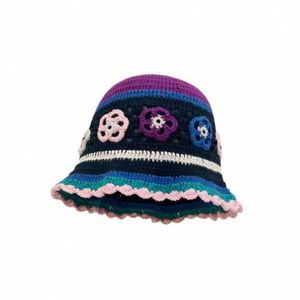 Gorros de punto unisex de moda al por mayor en stock, gorros de ganchillo florales hechos a mano con bordado 3D para uso en playa y negocios - Product Image 3