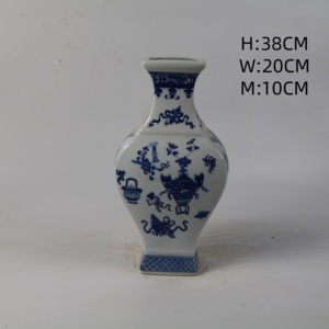 Jarrón de Porcelana Azul y Blanca Pintado a Mano de Jingdezhen con Patrón Antiguo Bogu, Adorno Decorativo para el Hogar, Regalo - Product Image 6