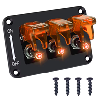 Panneau d'interrupteurs à bascule LED 12V marche/arrêt, panneau d'allumage pour voiture de course, panneau d'interrupteurs 3 voies pour bateau, camping-car, camion, bus, automobile