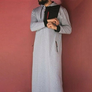 Pakaian Pria Muslim Jubah Lengan Panjang Saudi Arab Thobe Jubba Pria <span class=keywords><strong>Pakistan</strong></span> Kaftan Abaya Sweatshirt Hoodie Islami - Product Image 3
