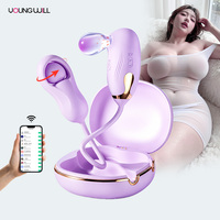 Vibrateur rotatif à impulsions d'air en silicone souple avec télécommande via application, double stimulation, OEM ODM, jouets sexuels personnalisés pour femmes
