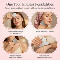 Brosse de massage lymphatique pour le visage – Outil de soin de la peau et de drainage lymphatique Gua Sha
