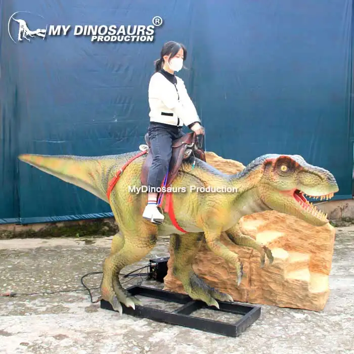 Figurine dinosaure à pièces, conduite de dinosaure pour parc d'attractions, pièces de monnaie