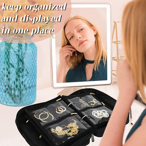 Étui de rangement pour bijoux de voyage, sacs à bijoux, classeur de rangement pour bijoux avec fermeture éclair transparente - Product Image 6