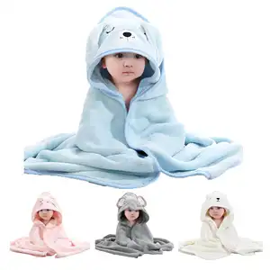 Yizhi Chất Lượng Cao 80*80Cm Cotton Hữu Cơ Dày Trùm đầu Mới Sinh Ra Cô Gái Chàng Trai Poncho Trẻ Mới Biết Đi Bé Trẻ Em Khăn Tắm