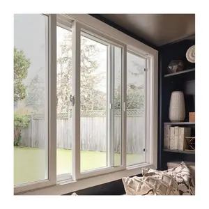 Ventana corredera de 3 vías de diseño de ventanas de aluminio, aislamiento térmico, casa, ventana corredera con mosquitera