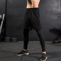 Leggings de compression pour hommes, pantalons de course, shorts de sport pour hommes avec doublure de compression, demi-tailles de compression pour la course à pied