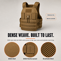 Gilet de Course Tactique pour Hommes, Porte-Plaques Lesté 40 LB avec Poches pour Plaques 10x12, Poignée de Tirage à Libération Rapide MOLLE